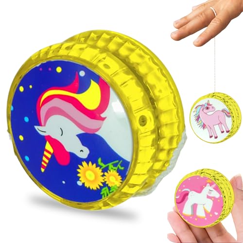 HOVUK® 1 x Einhorn-Jojo in gelber Farbe, stabil und stabil, mit Jojo-Schnur, tolles Geschenk für Kinder und Anfänger. von HOVUK