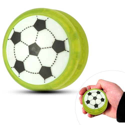 HOVUK® Jo-Jos mit gelbem Fußball-Design, Leuchtend, reaktionsschnell, stabil und robust mit Jo-Jo-Schnur, tolles Geschenk für Kinder und Anfänger, 5,5cm von HOVUK