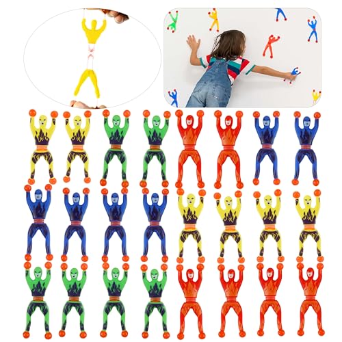 HOVUK 24 x klebrige Wandkletterer, dehnbare Superhelden, Fensterkrabbel-Spielzeug, Spielzeug für Jungen, Goodie Bags Stuffers für Kinder ab 3 Jahren, Größe 9,5 cm von HOVUK