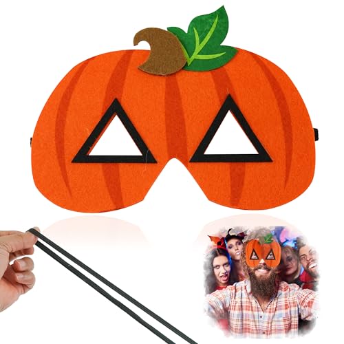 HOVUK Halloween-Kürbis-Maske, verstellbares elastisches Band, Kinder Halloween Cosplay Masken Partyzubehör, Geistermaske, Einheitsgröße für alle Augenmaske, Filzmaske Halloween Party Favors Supplies HOVUK Halloween-Kürbis-Maske, verstellbares elastisches Band, Kinder Halloween Cosplay Masken Partyzubehör, Geistermaske, Einheitsgröße für alle Augenmaske, Filzmaske Halloween Party Favors Supplies von HOVUK