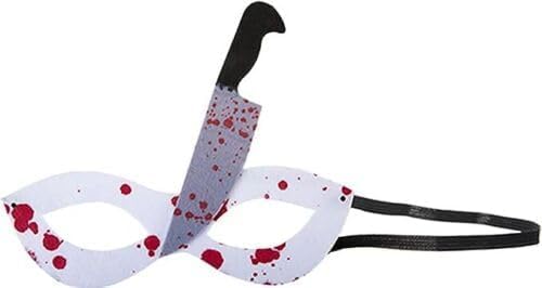Messer Filz Blutige Maske mit Gummiband für Gruselige Trick or Treat, Horror Halloween Maske, Knochenchilling Kostüm Zubehör für Halloween Cosplay von HOVUK