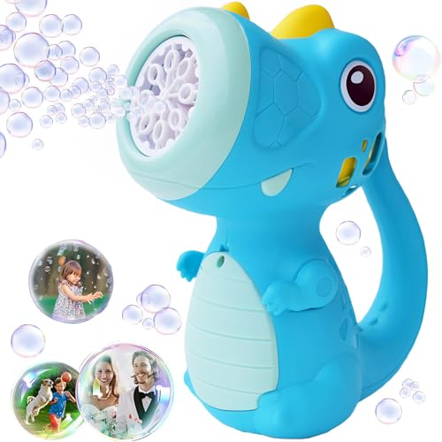 Dinosaurier-Luftblasenmaschine, automatisches Handblasen-Maker-Spielzeug mit Seifenblasenlösung für Kinder, Sommer, Outdoor-Aktivität, Partyzubehör, 8000+ pro Minute, Dino-Bubble-Gebläse, Spielzeug von HOWADE
