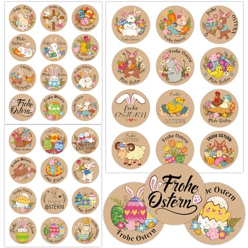 HOWAF 144 Aufkleber Ostern Deko, Osteraufkleber Frohe Ostern Aufkleber Hase Osterhasen Aufkleber Ostereier Aufkleber Selbstklebend Ostersticker Rund für Osterkarte Ostern Geschenke Osterdeko HOWAF 144 Aufkleber Ostern Deko, Osteraufkleber Frohe Ostern Aufkleber Hase Osterhasen Aufkleber Ostereier Aufkleber Selbstklebend Ostersticker Rund für Osterkarte Ostern Geschenke Osterdeko von HOWAF