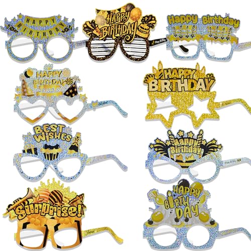 HOWAF 18 Stück Geburtstag Partybrille Papier, Glitzer Happy Birthday Deko Partybrillen Lustige Brillen Alles Gute Zum Geburtstag Brillen Foto Requisiten für Kinder Erwachsene Geburtstag Deko Zubehör HOWAF 18 Stück Geburtstag Partybrille Papier, Glitzer Happy Birthday Deko Partybrillen Lustige Brillen Alles Gute Zum Geburtstag Brillen Foto Requisiten für Kinder Erwachsene Geburtstag Deko Zubehör von HOWAF