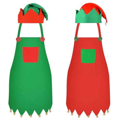 HOWAF 2 Set Elf Kostüm, Weihnachtsschürze Schürze Weihnachten mit Elfenmütze Weihnachtself Mütze, Weihnachtsmütze für Elfen Kostüm, Weihnachtself Kostüm, Weihnachten Kostüm, Weihnachtskostüm HOWAF 2 Set Elf Kostüm, Weihnachtsschürze Schürze Weihnachten mit Elfenmütze Weihnachtself Mütze, Weihnachtsmütze für Elfen Kostüm, Weihnachtself Kostüm, Weihnachten Kostüm, Weihnachtskostüm von HOWAF