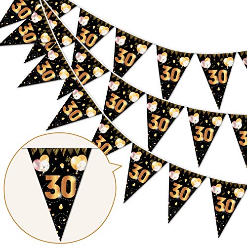 HOWAF 30. Geburtstag Banner Girlande 30" Wimpel Girlande Bunting zum Aufhängen Wimpelkette für Frau Mann 30. Geburtstag Party Dekoration Geburtstags Deko Schwarz Gold HOWAF 30. Geburtstag Banner Girlande 30" Wimpel Girlande Bunting zum Aufhängen Wimpelkette für Frau Mann 30. Geburtstag Party Dekoration Geburtstags Deko Schwarz Gold von HOWAF
