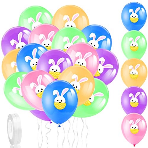 HOWAF 40 Stück Bunte Luftballons Ostern Latexballons Hase Ballons Osterhase Deko Luftballons für Zuhause Frühling Ostern Deko Kinder Geburtstags Party Osterdeko Osterdekoration von HOWAF