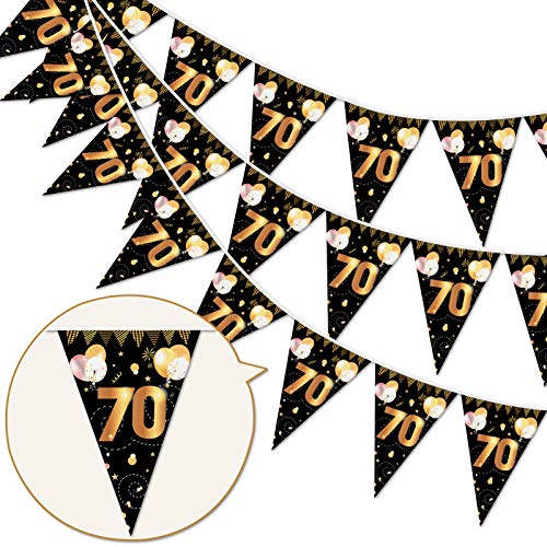 HOWAF 70. Geburtstag Banner Girlande 70" Wimpel Girlande Bunting zum Aufhängen Wimpelkette für Frau Mann 70. Geburtstag Party Dekoration Geburtstags Deko Schwarz Gold HOWAF 70. Geburtstag Banner Girlande 70" Wimpel Girlande Bunting zum Aufhängen Wimpelkette für Frau Mann 70. Geburtstag Party Dekoration Geburtstags Deko Schwarz Gold von HOWAF