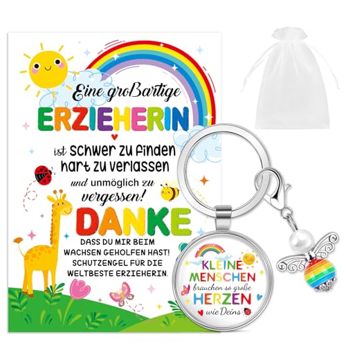HOWAF Abschiedsgeschenk Erzieherin, Schutzengel Schlüsselanhänger Kleines Dankeschön Geschenk für Erzieherin und Danke Karte für Abschiedsgeschenk Kindergarten Erzieherin Geschenk Erzieherin Abschied HOWAF Abschiedsgeschenk Erzieherin, Schutzengel Schlüsselanhänger Kleines Dankeschön Geschenk für Erzieherin und Danke Karte für Abschiedsgeschenk Kindergarten Erzieherin Geschenk Erzieherin Abschied von HOWAF
