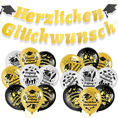 HOWAF Abschluss Deko, Herzlichen Glückwunsch Girlande Graudation Girlande Abschluss Banner Prüfung Bestanden Luftballons ABI 2025 Luftballons Graduation Latexballons für Graduation Abitur 2025 Deko HOWAF Abschluss Deko, Herzlichen Glückwunsch Girlande Graudation Girlande Abschluss Banner Prüfung Bestanden Luftballons ABI 2025 Luftballons Graduation Latexballons für Graduation Abitur 2025 Deko von HOWAF