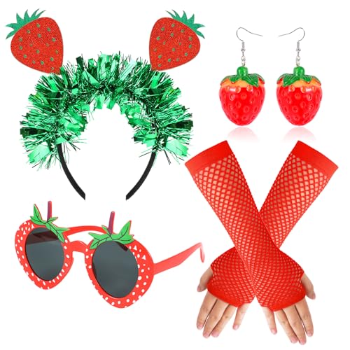 HOWAF Erdbeer Kostüm Damen, Erdbeer Haarreif Erdbeer Hut Haarschmuck, Erdbeer Brille, Erdbeer Ohrringe, Handschuhe für Erdbeere Kostüm, Halloween Kostüm, Fasching Kostüm, Karneval Kostüm HOWAF Erdbeer Kostüm Damen, Erdbeer Haarreif Erdbeer Hut Haarschmuck, Erdbeer Brille, Erdbeer Ohrringe, Handschuhe für Erdbeere Kostüm, Halloween Kostüm, Fasching Kostüm, Karneval Kostüm von HOWAF