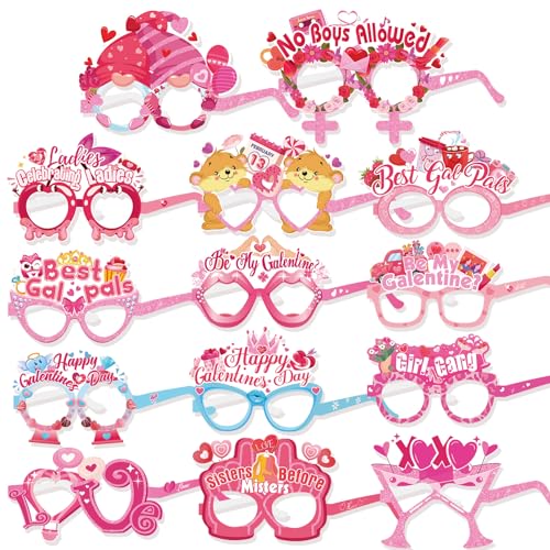 HOWAF Galentinen-Papierbrillen, Happy Galentines Day, Foto-Requisiten, Brillen für Mädchen, Damen, Valentinstag, Party, Dekoration, rosa Galentines Day Brillen für Mädchen, zukünftige Braut, 28 Stück HOWAF Galentinen-Papierbrillen, Happy Galentines Day, Foto-Requisiten, Brillen für Mädchen, Damen, Valentinstag, Party, Dekoration, rosa Galentines Day Brillen für Mädchen, zukünftige Braut, 28 Stück von HOWAF