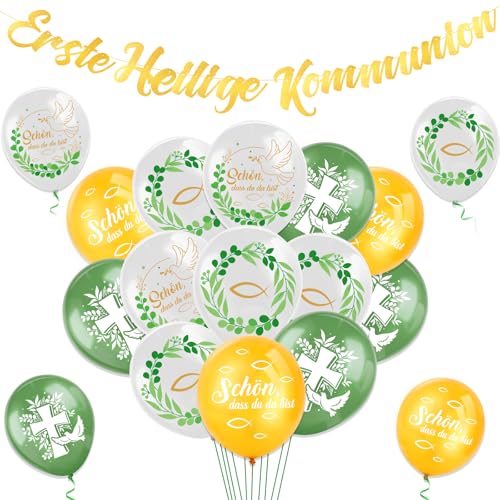 HOWAF Kommunion Deko Erstkommunion Deko, Erste Heilige Kommunion Girlande Kommunion Banner, Kommunion Luftballons Kommunion Ballon für Tschdeko Kommunion Erstkommunion, Deko Kommunion Junge Mädchen HOWAF Kommunion Deko Erstkommunion Deko, Erste Heilige Kommunion Girlande Kommunion Banner, Kommunion Luftballons Kommunion Ballon für Tschdeko Kommunion Erstkommunion, Deko Kommunion Junge Mädchen von HOWAF