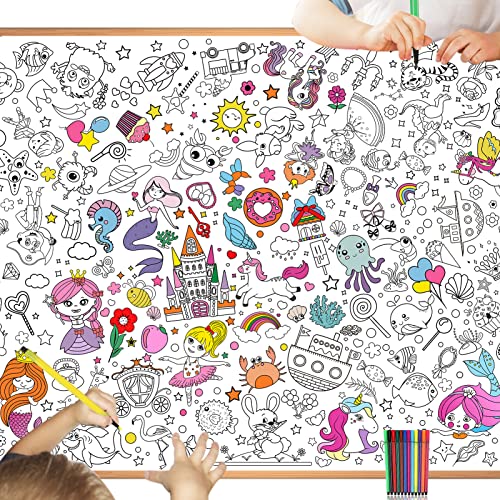HOWAF Papier-Tischdecke zum Ausmalen für Kinder, bemalbare Tischdecke Einhorn Meerjungfrau Geburtstagsfeier Kindertischdecke, ausmaltischdecke Kinder, Kindergeburtstag Deko Ausmalen Mädchen HOWAF Papier-Tischdecke zum Ausmalen für Kinder, bemalbare Tischdecke Einhorn Meerjungfrau Geburtstagsfeier Kindertischdecke, ausmaltischdecke Kinder, Kindergeburtstag Deko Ausmalen Mädchen von HOWAF