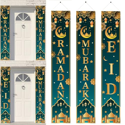 HOWAF 2 in 1 Ramadan Mubarak Banner Eid Mubarak Banner, Ramadan Banner Tür Banner Eid Banner für Ramadan Mubarak Dekoration Eid Mubarak Dekoration Islam Deko Ramadan Deko Eid Deko Muslimische Deko HOWAF 2 in 1 Ramadan Mubarak Banner Eid Mubarak Banner, Ramadan Banner Tür Banner Eid Banner für Ramadan Mubarak Dekoration Eid Mubarak Dekoration Islam Deko Ramadan Deko Eid Deko Muslimische Deko von HOWAF