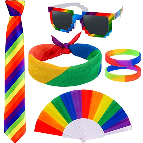HOWAF Regenbogen Accessoires, Regenbogen Bandana Pride Bandana Krawatte Regenbogen Brille Regenbogen Fächer Regenbogen Armband Regenbogen Pride Armband für Gay Pride Month LGBT LGBTQ Pride Accessoires HOWAF Regenbogen Accessoires, Regenbogen Bandana Pride Bandana Krawatte Regenbogen Brille Regenbogen Fächer Regenbogen Armband Regenbogen Pride Armband für Gay Pride Month LGBT LGBTQ Pride Accessoires von HOWAF