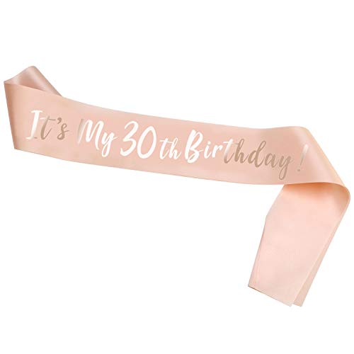 HOWAF Rose Gold 30. Geburtstag Schärpe, Damen 30. Geburtstag Deko Accessoires Geschenke für Frauen von HOWAF