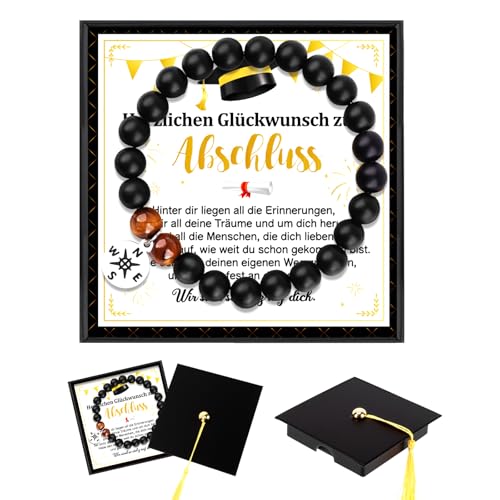 HOWAF Schulabschluss Geschenk Abitur 2025 Geschenke Junge, Armband mit Karte Abitur Bestandenen Prüfung für Abschlussfeier, ABI 2025 Geschenke, Abschluss, Bachelor, Master Abschluss, A von HOWAF