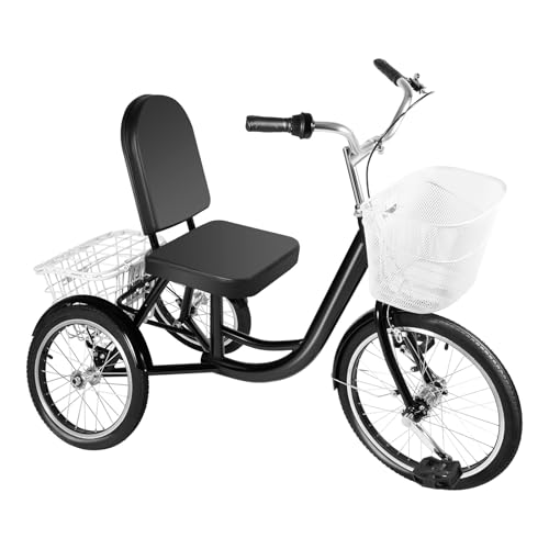 Dreirad für Erwachsene Senioren Fahrrad mit Körben und großer Tragfähigkeit 150kg für Senioren 1,5-1,85m Sitzhöhe 53cm Stabil und Bequem für Ebene Straßen Dreirad für Erwachsene Senioren Fahrrad mit Körben und großer Tragfähigkeit 150kg für Senioren 1,5-1,85m Sitzhöhe 53cm Stabil und Bequem für Ebene Straßen von HPDTZ