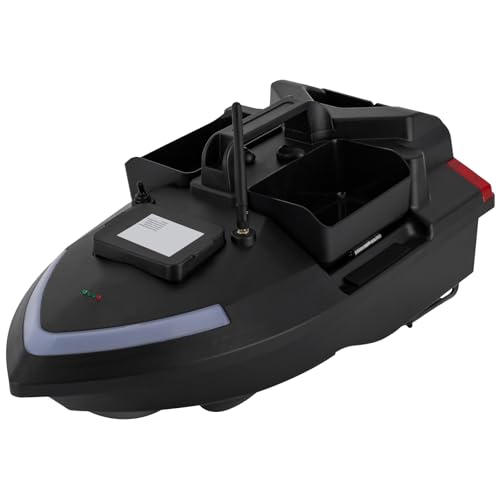 HPDTZ Angelköder Boot Futterboot mit Echolot und GPS Bait Boat Intelligentes Futterboot Angeln RC Boot Köderboot 500m Steuerung für Angler Camping und Gewässer (Schwarz) von HPDTZ