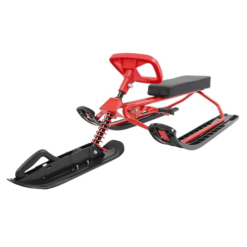 HPDTZ Winterschlitten mit Lenkrad, Skischlitten Snowboard, Lenkschlitten für Kinder und Erwachsene, Pistenrodel mit Lenkrad und Bremse von HPDTZ