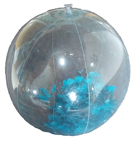 Großer aufblasbarer Wasserball "Federn " Style Blau Pool toy ~55cm Segmentlänge von HPT
