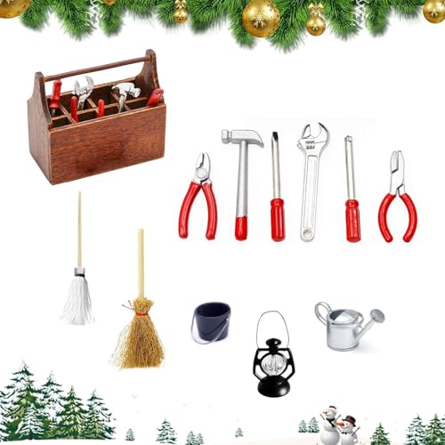 HPiano Miniatur Werkzeugkasten mit Werkzeug,Wichtel Werkzeug Set,Miniatur Wichtel Zubehör Werkzeugkasten,Wichtel Zubehör Werkzeug,Puppenhaus Zubehör Weihnachten Garten Deko Wichtel Baustelle Set HPiano Miniatur Werkzeugkasten mit Werkzeug,Wichtel Werkzeug Set,Miniatur Wichtel Zubehör Werkzeugkasten,Wichtel Zubehör Werkzeug,Puppenhaus Zubehör Weihnachten Garten Deko Wichtel Baustelle Set von HPiano