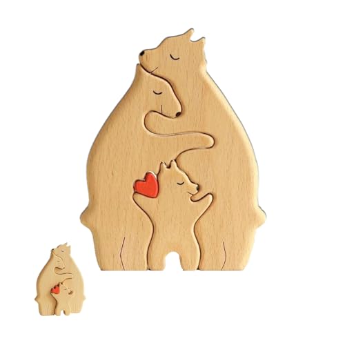 HPiano Personalisiertes Holz Kunstpuzzle der Bärenfamilie, Holzkunstpuzzle der Bärenfamilie, Bärenfamilie aus Holz Kunst Puzzle, Home Tischdekoration Geschenk für Familie Andenken Geschenke HPiano Personalisiertes Holz Kunstpuzzle der Bärenfamilie, Holzkunstpuzzle der Bärenfamilie, Bärenfamilie aus Holz Kunst Puzzle, Home Tischdekoration Geschenk für Familie Andenken Geschenke von HPiano