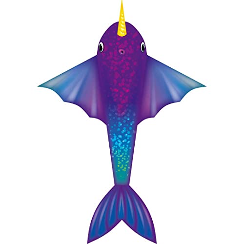 HQ Design - Flying Creatures, Kinderdrachen Flugdrachen Einleiner Drachen zum steigen Lassen, wenig Wind ab 5 Jahren, Polyesterschnur auf Spule oder Griff (Narwhal Kite) HQ Design - Flying Creatures, Kinderdrachen Flugdrachen Einleiner Drachen zum steigen Lassen, wenig Wind ab 5 Jahren, Polyesterschnur auf Spule oder Griff (Narwhal Kite) von HQ HIGH QUALITY DESIGN