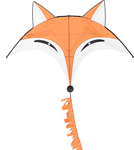 HQ Design - Flying Creatures, Kinderdrachen Flugdrachen Einleiner Drachen zum steigen Lassen, wenig Wind ab 5 Jahren, Polyesterschnur auf Spule oder Griff (Fox Kite) von HQ HIGH QUALITY DESIGN