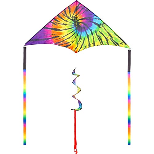 HQ Design - Delta XL ab 2m Flugdrachen Einleiner für Kinder und Erwachsene Drachen zum steigen Lassen wenig Wind ab 10 Jahre, mit oder ohne Polyesterschnur, ab 1 Bft. (Rainbow Rider 2m) von HQ HIGH QUALITY DESIGN