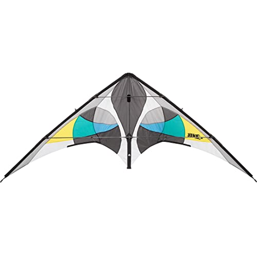 HQ Design - Jive III Aqua Lenkdrachen Zweileiner Flugdrachen Allround Drachen für Kinder und Erwachsene ab 14 Jahren, 82x196cm, inkl. 50kp Dyneemaschnüre 2x25m + Schlaufen, 2-5 Bft von HQ HIGH QUALITY DESIGN