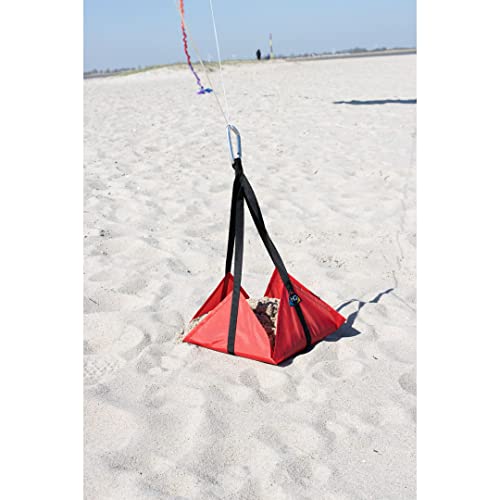HQ 127015 - Sandanker (Rot), 45x45cm, Ideal zum Sichern und Fliegen kleinerer Drachen am Strand, Zubehör von HQ HIGH QUALITY DESIGN