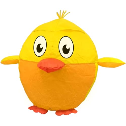 HQ Design Bouncing Birdeez, Bodenwindspiel, Spaß am Strand, auf der Wiese, auf dem Camping Platz für jedes Alter, inkl. Boden-Häring, ab 3 Beaufort (Chicken, 60 cm) von HQ HIGH QUALITY DESIGN