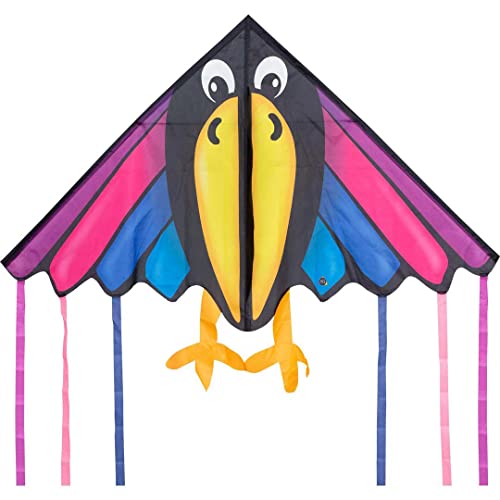 HQ Design - Delta 140cm, Kinderdrachen Flugdrachen Einleiner Drachen zum steigen Lassen, wenig Wind ab 5 Jahren, inkl. 17kp Polyesterschnur 40m auf Spule, 2-5 Bft (Charly) von HQ HIGH QUALITY DESIGN