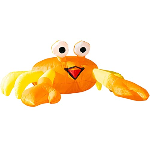 HQ HIGH QUALITY DESIGN - Bouncing Buddy Billy The Crab - Yellow 3m, Bodenwindspiel, wetterfest, dekorativ für Strand Garten Camping, robust und langlebig, 280x250x105cm, inkl. Groundstake, ab 3 Bft von HQ HIGH QUALITY DESIGN