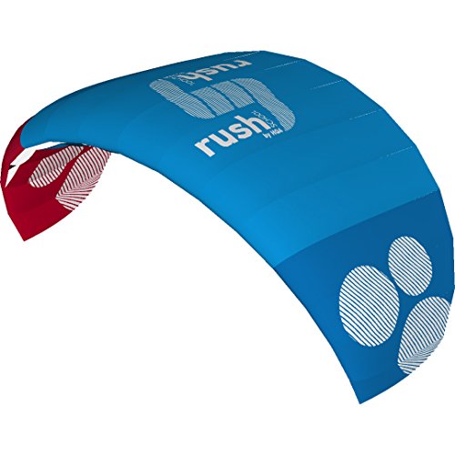 HQ HIGH QUALITY DESIGN HQ4 118048 - Rush Pro School 300 Blue, Vierleiner Lenkmatte Depower-Trainerkite, Spannweite: 300cm, inkl. 200kp Dyneemaschnüre 4x20m auf Depower-Controlbar 50cm, 4-24 Knoten von HQ HIGH QUALITY DESIGN