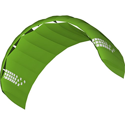 HQ4-Kites 118213 - Beamer 3.0 Green, Vierleiner Lenkmatte Handlekite, Fläche: 3.0qm, Spannweite: 324cm, inkl. 200/120kp Dyneemaschnüre 4x20m auf Quad-Handles, 3-26 Knoten von HQ HIGH QUALITY DESIGN