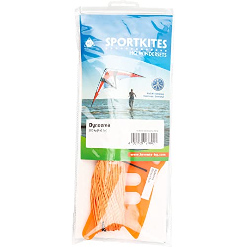 HQ HIGH QUALITY DESIGN - ideale Leinen für Lenkdrachen Dyneema Winderset Hi-tech 200kp Dyneema-Leinen (orange) 2x25m auf Winder extrem dünne, leichte und dehnungsarme Fasern Made in Germany, Zubehör von HQ HIGH QUALITY DESIGN