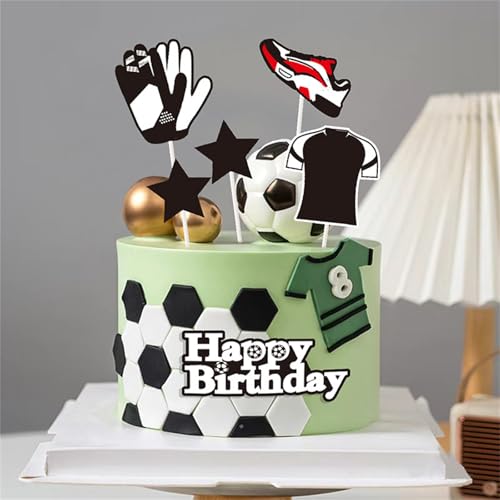 HQKJGSYX 11 Stück Fußball-Kuchenaufsatz, Happy Birthday-Kuchenaufsatz, Cupcake-Topper, Kinder-Partygeschenke, Dekorationen für Männer und Jungen, Fußball-Renn-Motto-Party-Dekorationen für Zubehör HQKJGSYX 11 Stück Fußball-Kuchenaufsatz, Happy Birthday-Kuchenaufsatz, Cupcake-Topper, Kinder-Partygeschenke, Dekorationen für Männer und Jungen, Fußball-Renn-Motto-Party-Dekorationen für Zubehör von HQKJGSYX
