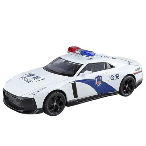 1:18 Für GTR Polizeiauto Sportwagen Automodell Druckguss Ton Und Licht Abziehen Sammler Geburtstagsgeschenke von HQRTYBI