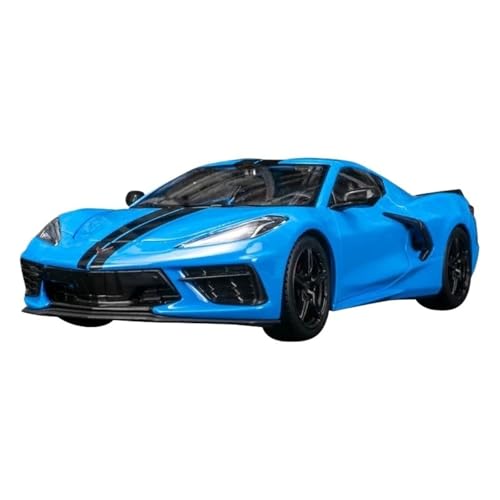 1:24 Für Corvette C8 2020 Leichtmetallauto Modell Sport Dekoration Tür und Motorhaube Kofferraum können geöffnet werden (blau) von HQRTYBI