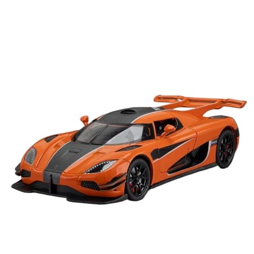 1:24 for Miniaturautos Legierungsdruckgussmodelle Pullback-Fahrzeuge 4 Türen Geöffnet Sportwagen Kleinkind for Kinder(Orange) von HQRTYBI