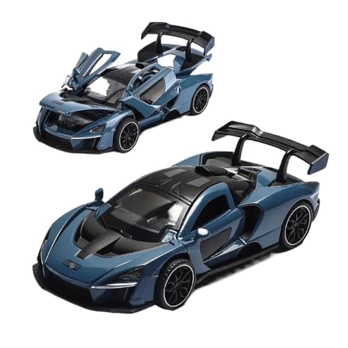 1:32 for Senna Legierung Sportwagen Diecast Metall Modell Simulation Sound Licht Pull Back Racing Spielzeug Kinder Geburtstag Spielzeug Geschenk(Blue) von HQRTYBI
