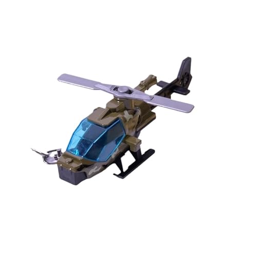 Für: Schlüsselanhänger aus Legierung, Flugzeugmodell, Hubschrauber, Militär-Kämpfer, dekoratives Ornament, Sammlung, Geschenk (Schlüsselschnalle, Grün B) von HQRTYBI