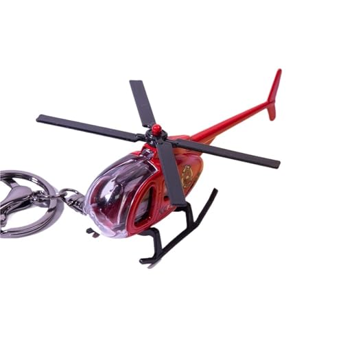 Für: Schlüsselanhänger aus Legierung, Flugzeugmodell, Hubschrauber, Militär-Kämpfer, dekoratives Ornament, Sammlung, Geschenk (Schlüsselschnalle, Rot A) von HQRTYBI