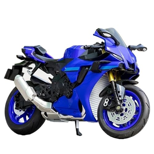 HQRTYBI 1:10 für R1 Motorrad, Simulationsmodell aus Legierung, Schalllicht, Federung, Vorderlenkung, exquisites Ornament, Festival (blau) von HQRTYBI