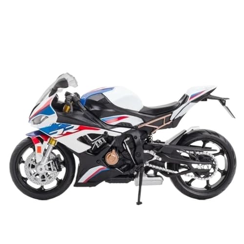 HQRTYBI 1:12 für S1000RR 1000RR Feuerwehrblatt, Motorrad-Auto-Modelle, Gummireifen, Vorderradlenkung (weiß) von HQRTYBI