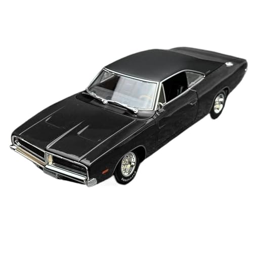 HQRTYBI 1:18 für Challenger Warhorse R/T 1969 Serie Simulation Legierung Miniatur-Druckguss-Auto-Modell Custom Present (schwarz) von HQRTYBI