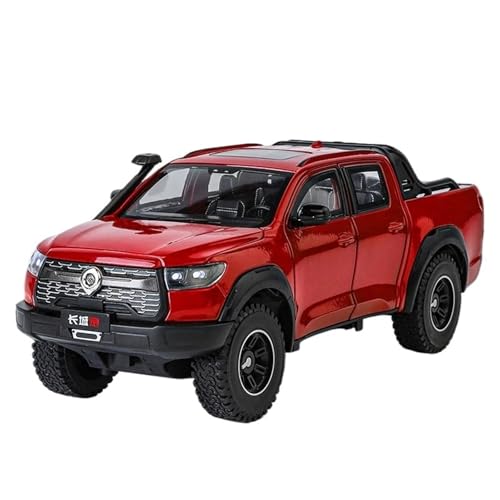 HQRTYBI 1:24 For Great Wall Motor GWM Poer Alloy Muscle Car Model Sound And Light Pull Back Collectibles Birthday Present(Red) von HQRTYBI
